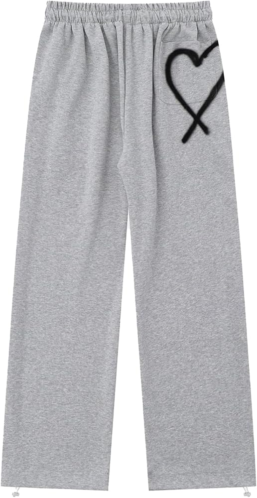 Aelfric Eden Wide Leg Sweatpants Women Baggy Graffiti Heart Lounge